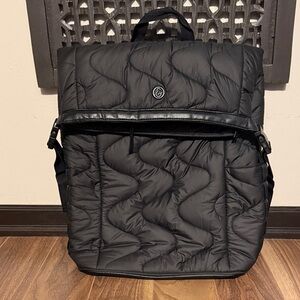 Black Quilted women's Backpack